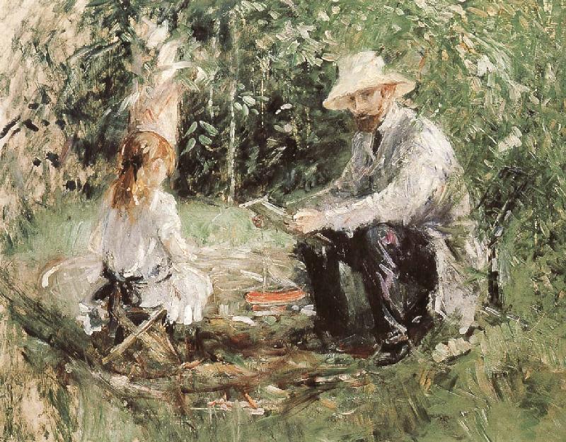 Berthe Morisot Manet and his daughter